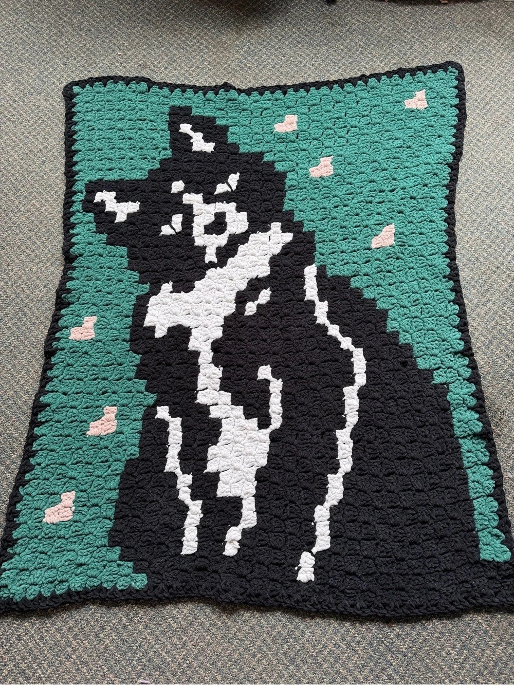 Handmade Knit Cat Blanket